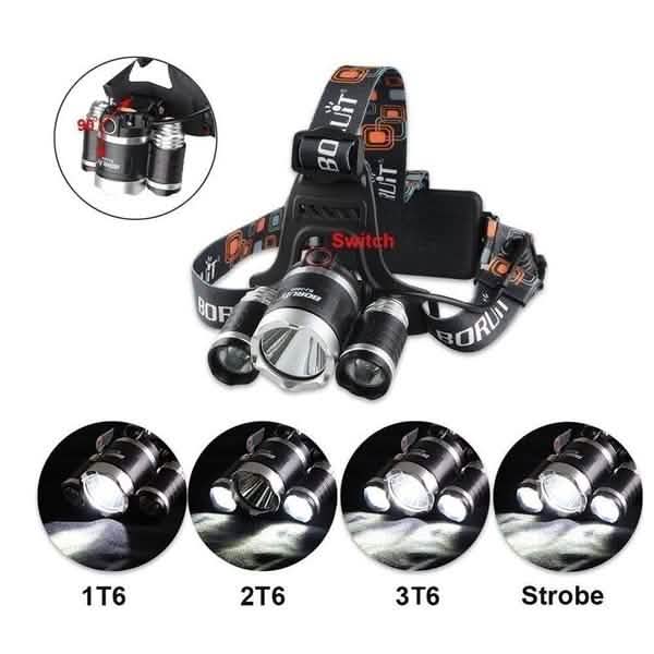 3 LED XM-L T6 Waterproof Headlamp LED Torch Flashlight by DailySale