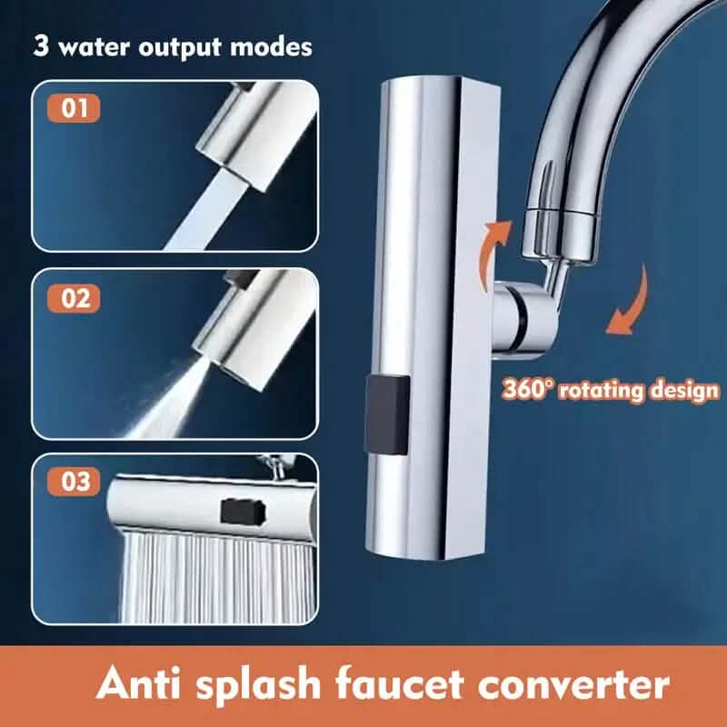 3-Mode Leakproof Sink Faucet Adapter - Durable Copper Construction for Kitchen and Bathroom by DailySale