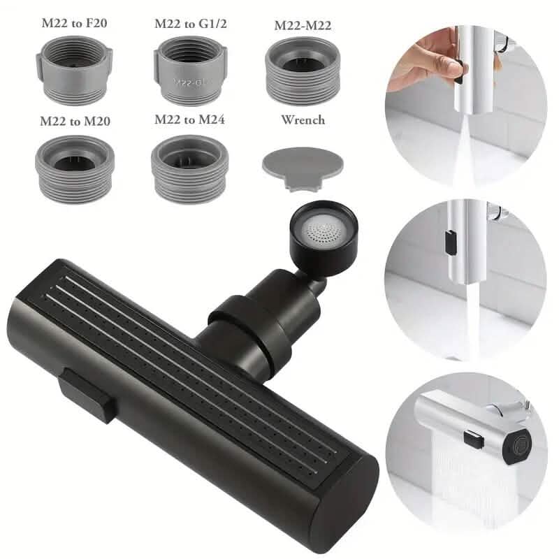 3-Mode Leakproof Sink Faucet Adapter - Durable Copper Construction for Kitchen and Bathroom by DailySale