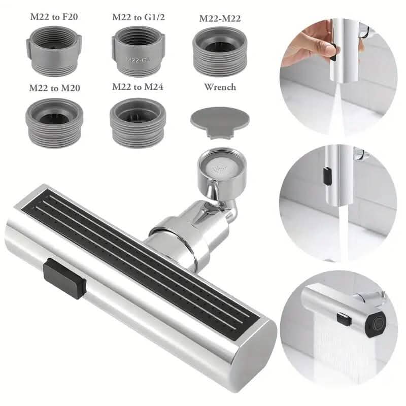 3-Mode Leakproof Sink Faucet Adapter - Durable Copper Construction for Kitchen and Bathroom by DailySale
