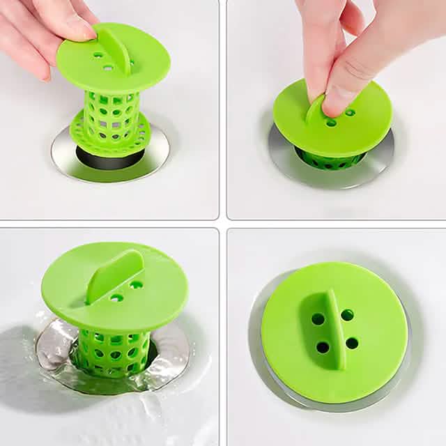3-Pack: Bathroom Drain Hair Catcher Bath Stopper Plug Sink by DailySale