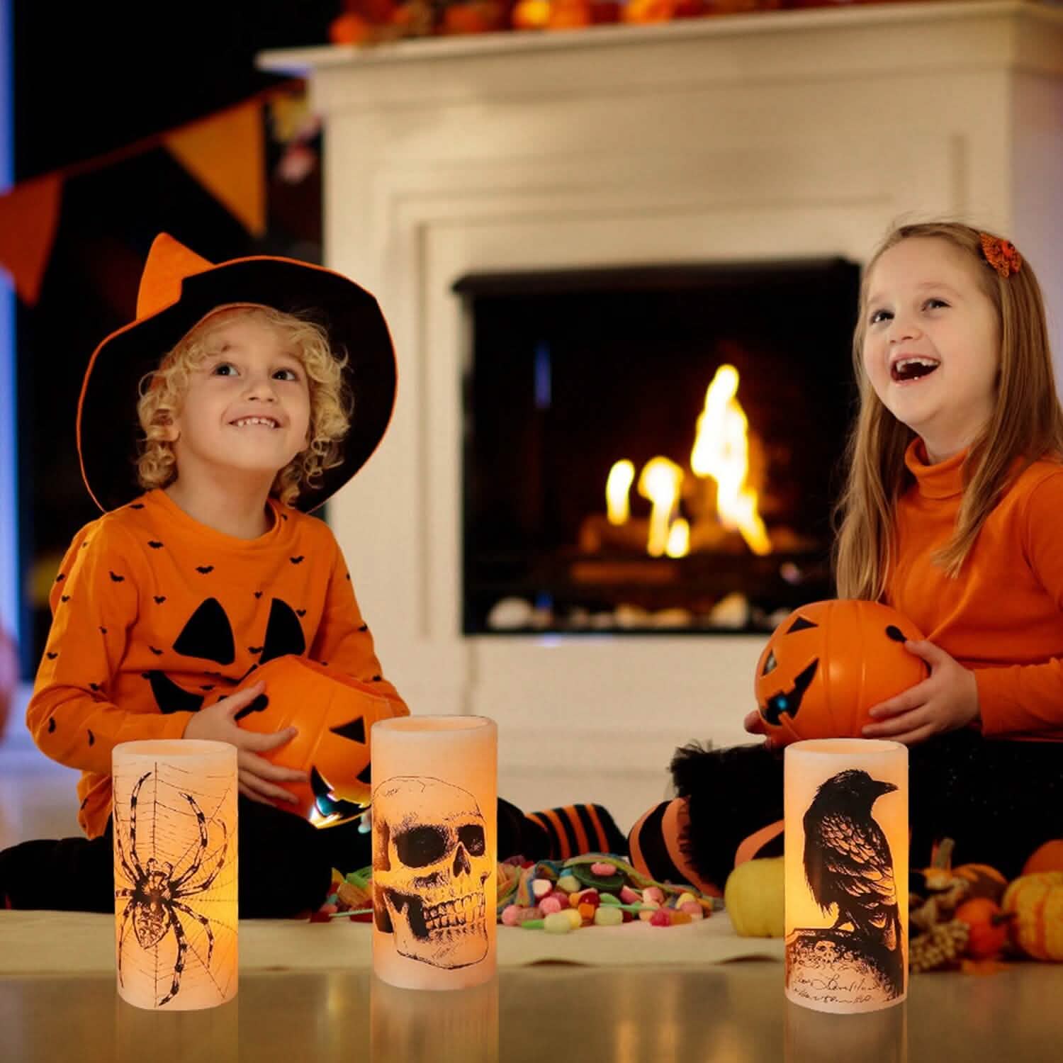 3-Pack: Halloween Battery Operated Flameless Candle Lamp with Timer Setting by DailySale