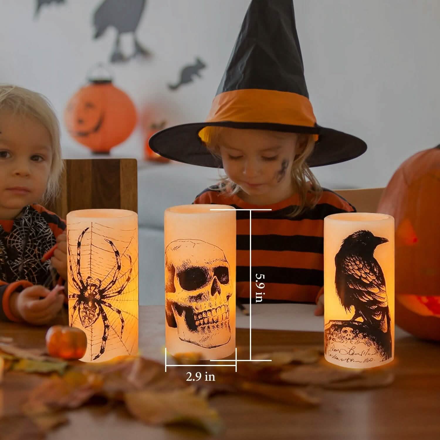 3-Pack: Halloween Battery Operated Flameless Candle Lamp with Timer Setting by DailySale