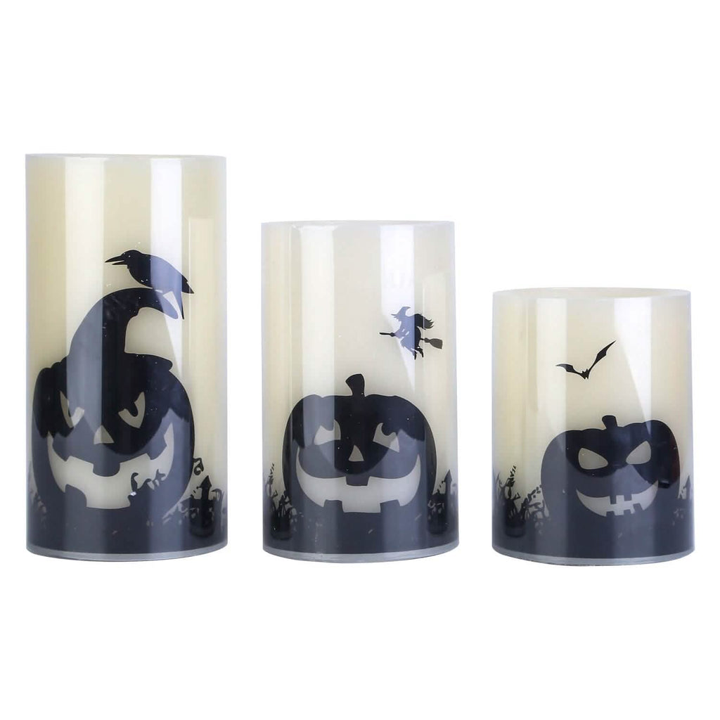 3-Pack: Halloween Battery Operated Flameless Candle Lamp with Timer Setting by DailySale