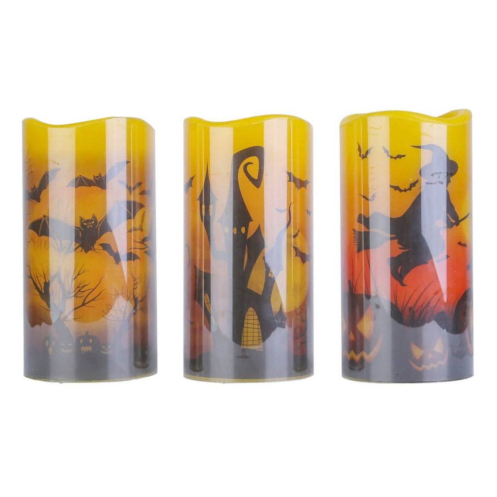 3-Pack: Halloween Battery Operated Flameless Candle Lamp with Timer Setting by DailySale