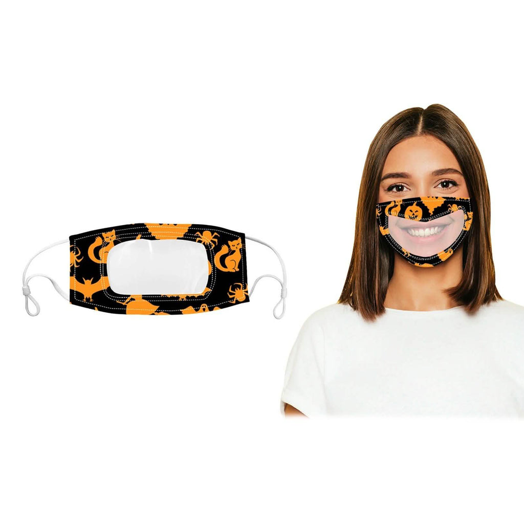 3-Pack: Halloween Edition Smile Communicator Clear Mouth Face Mask by DailySale