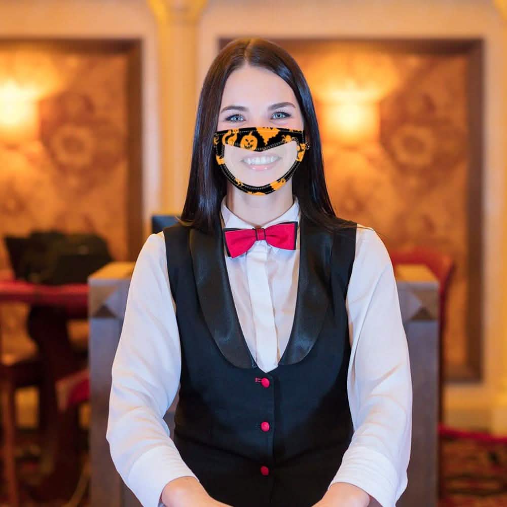 3-Pack: Halloween Edition Smile Communicator Clear Mouth Face Mask by DailySale