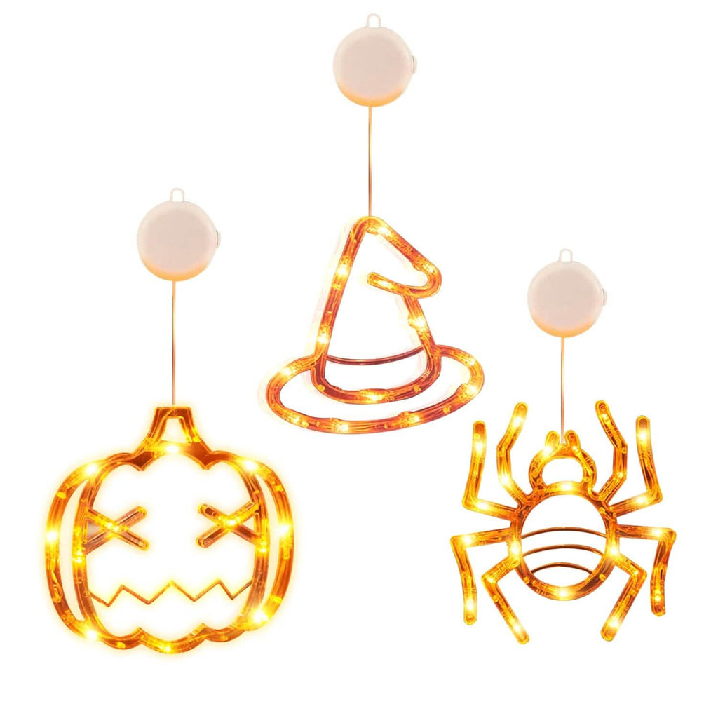 3-Pack: Halloween Window Light with Suction Cup Hanging Holes by DailySale