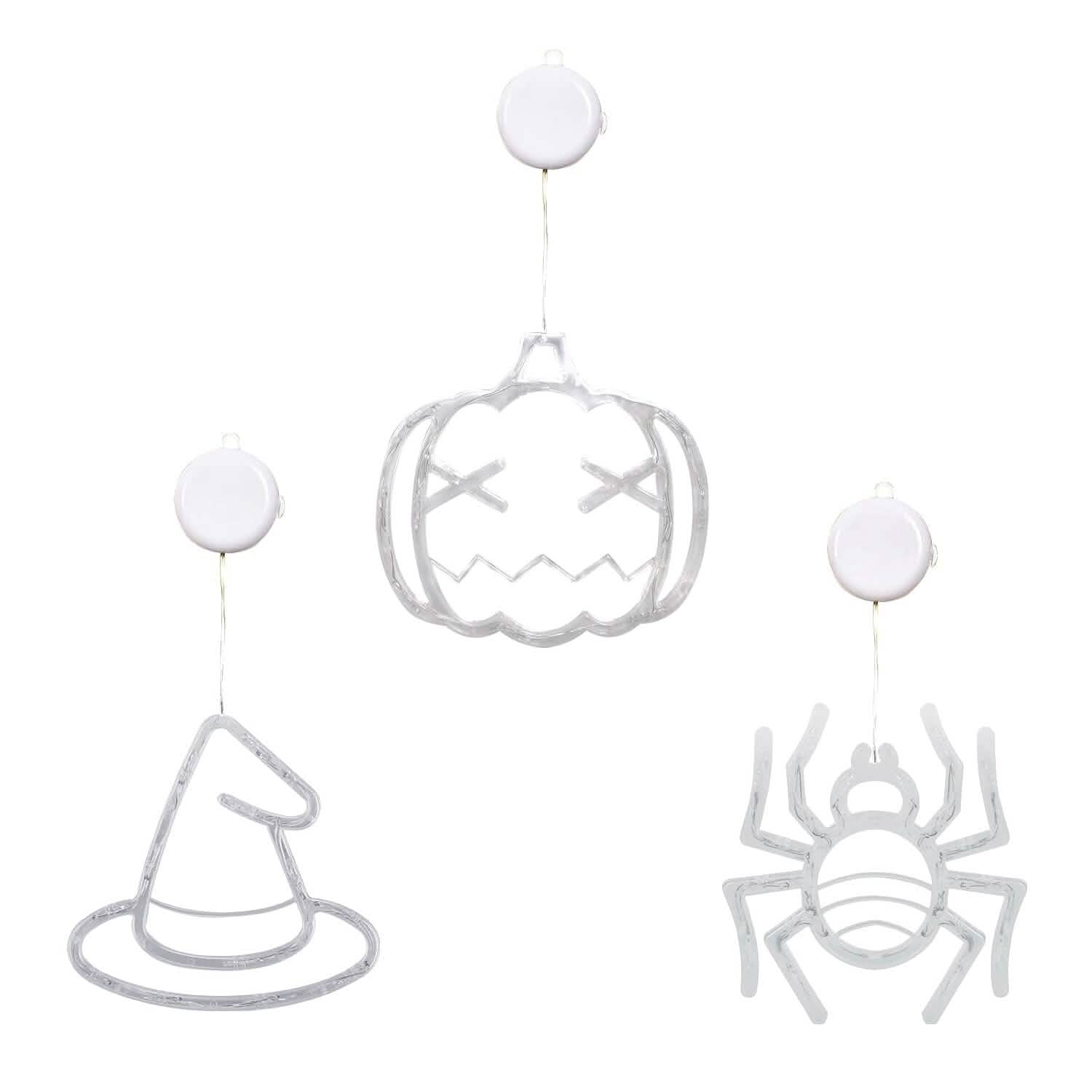 3-Pack: Halloween Window Light with Suction Cup Hanging Holes by DailySale