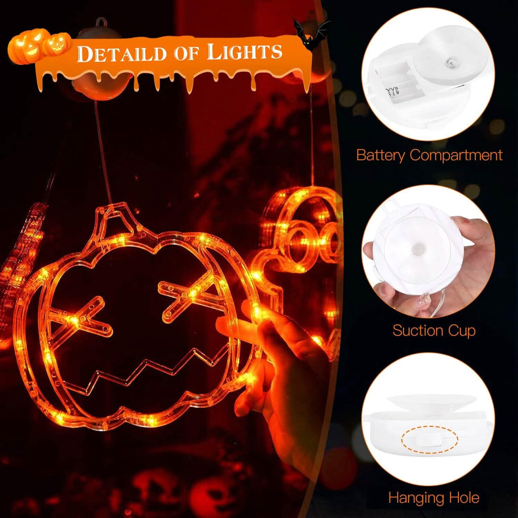 3-Pack: Halloween Window Light with Suction Cup Hanging Holes by DailySale