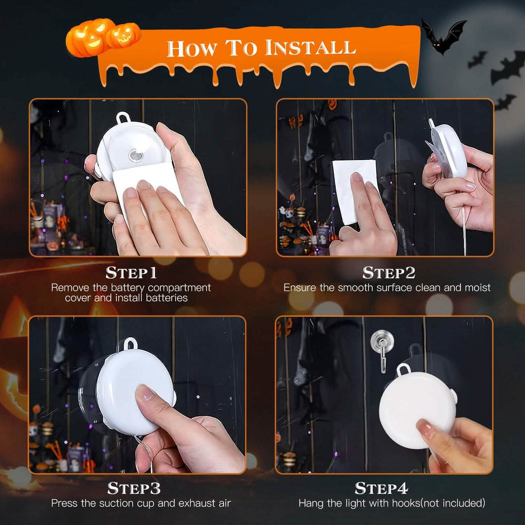 3-Pack: Halloween Window Light with Suction Cup Hanging Holes by DailySale