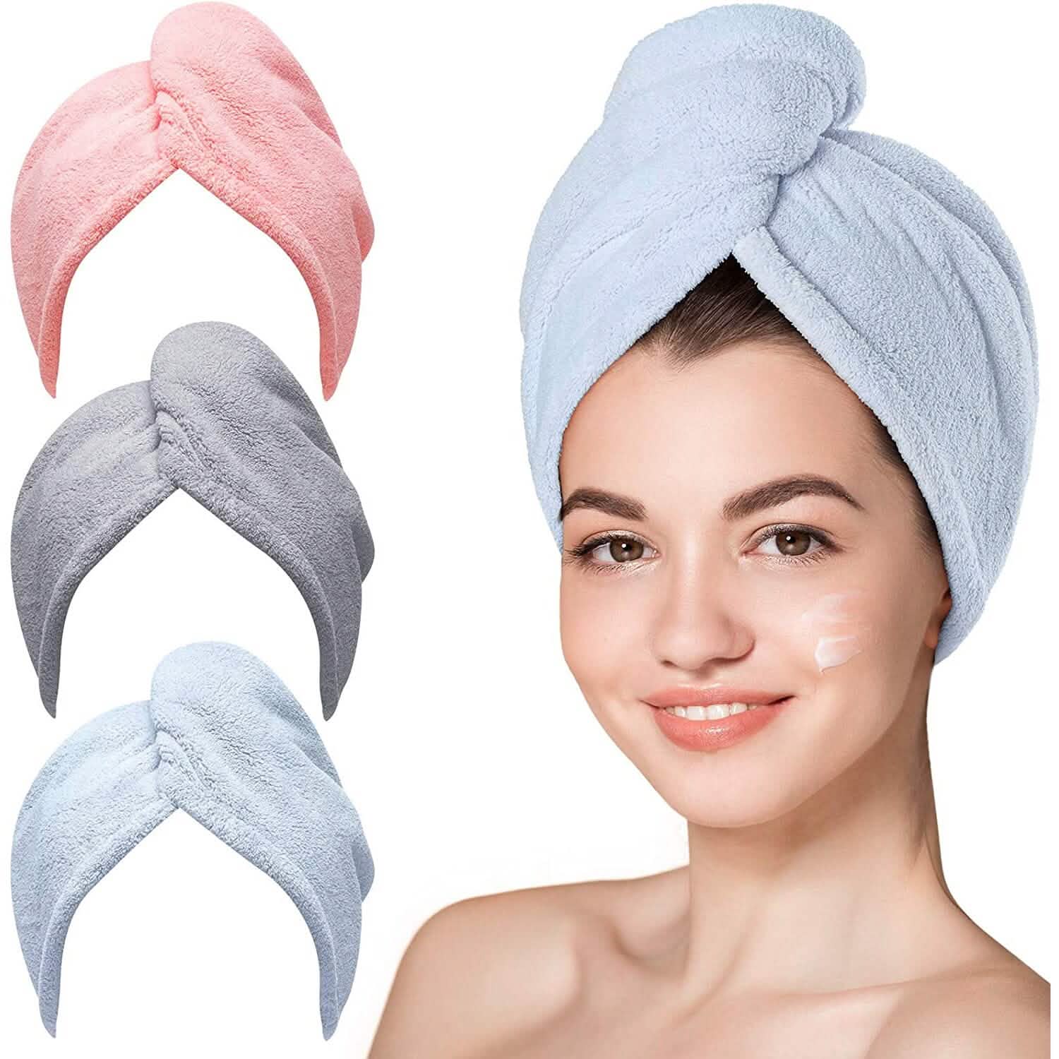3-Pack: Hicober Microfiber Hair Towel by DailySale