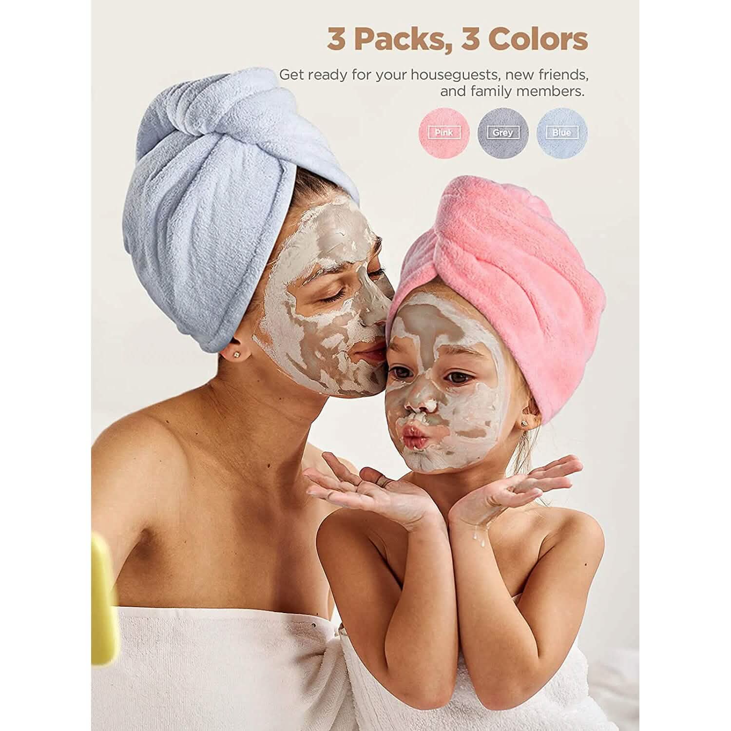 3-Pack: Hicober Microfiber Hair Towel by DailySale