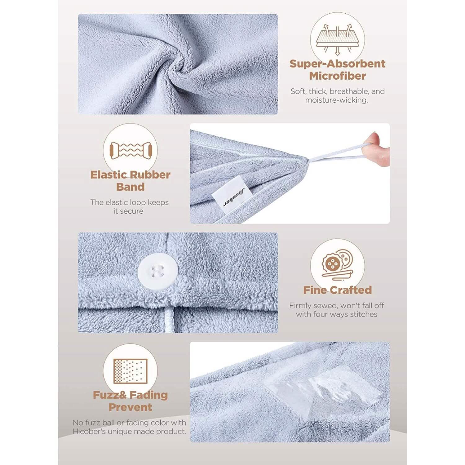3-Pack: Hicober Microfiber Hair Towel by DailySale