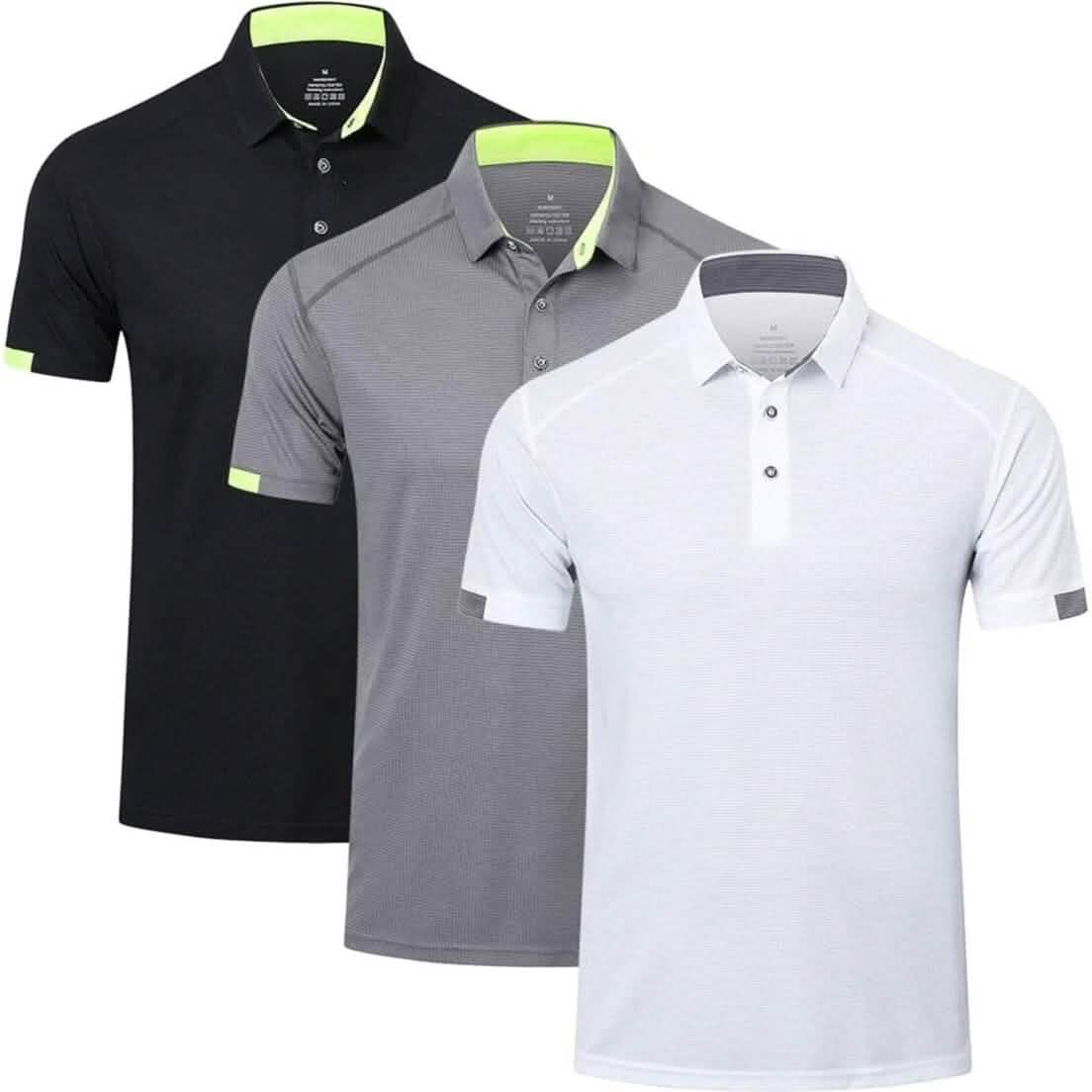 3-Pack: Men's Short Sleeve Breathable Quick Dry Golf Polo Shirts by DailySale
