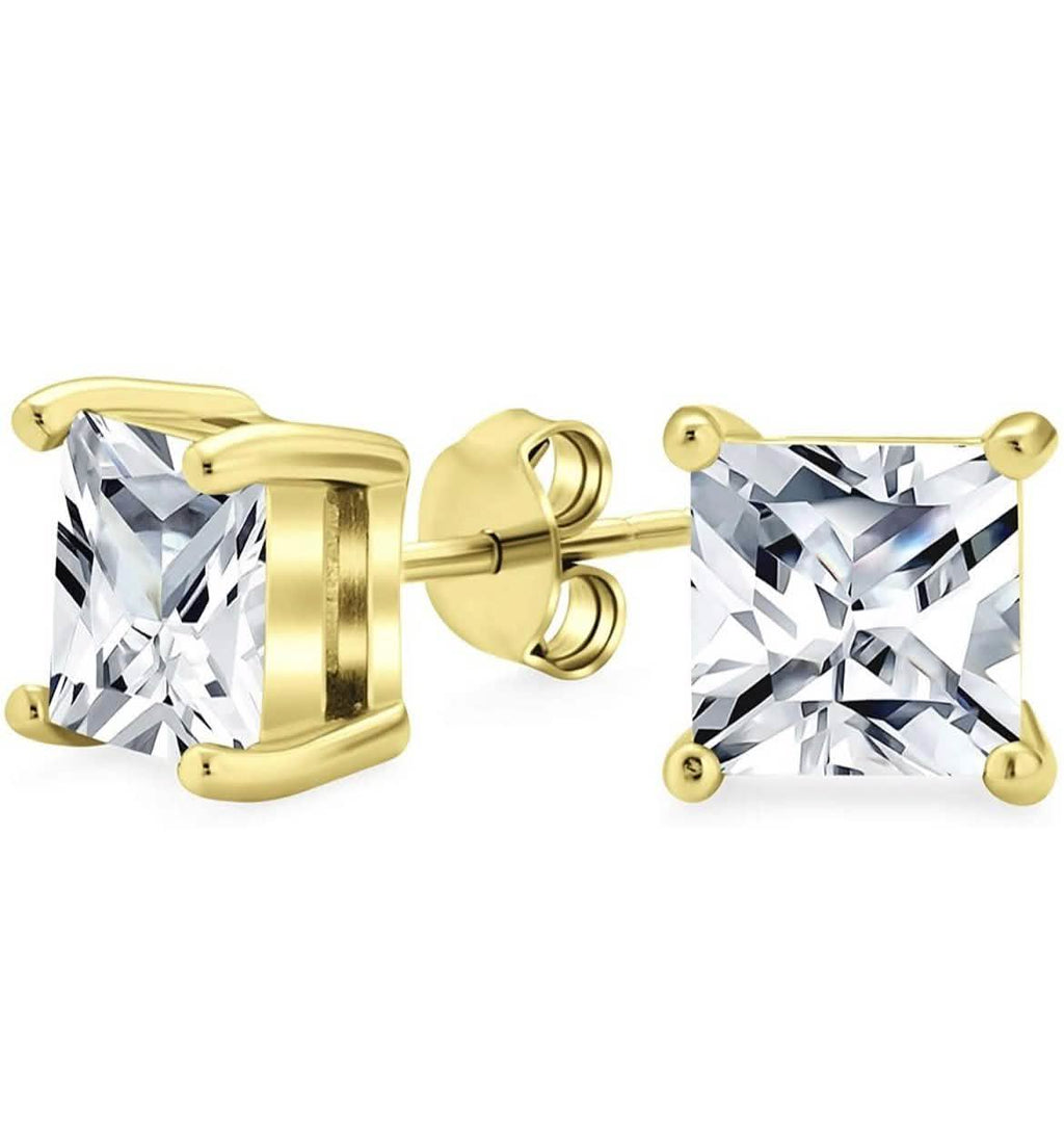 3-Pack: Sterling Silver Princess Cut Studs by DailySale