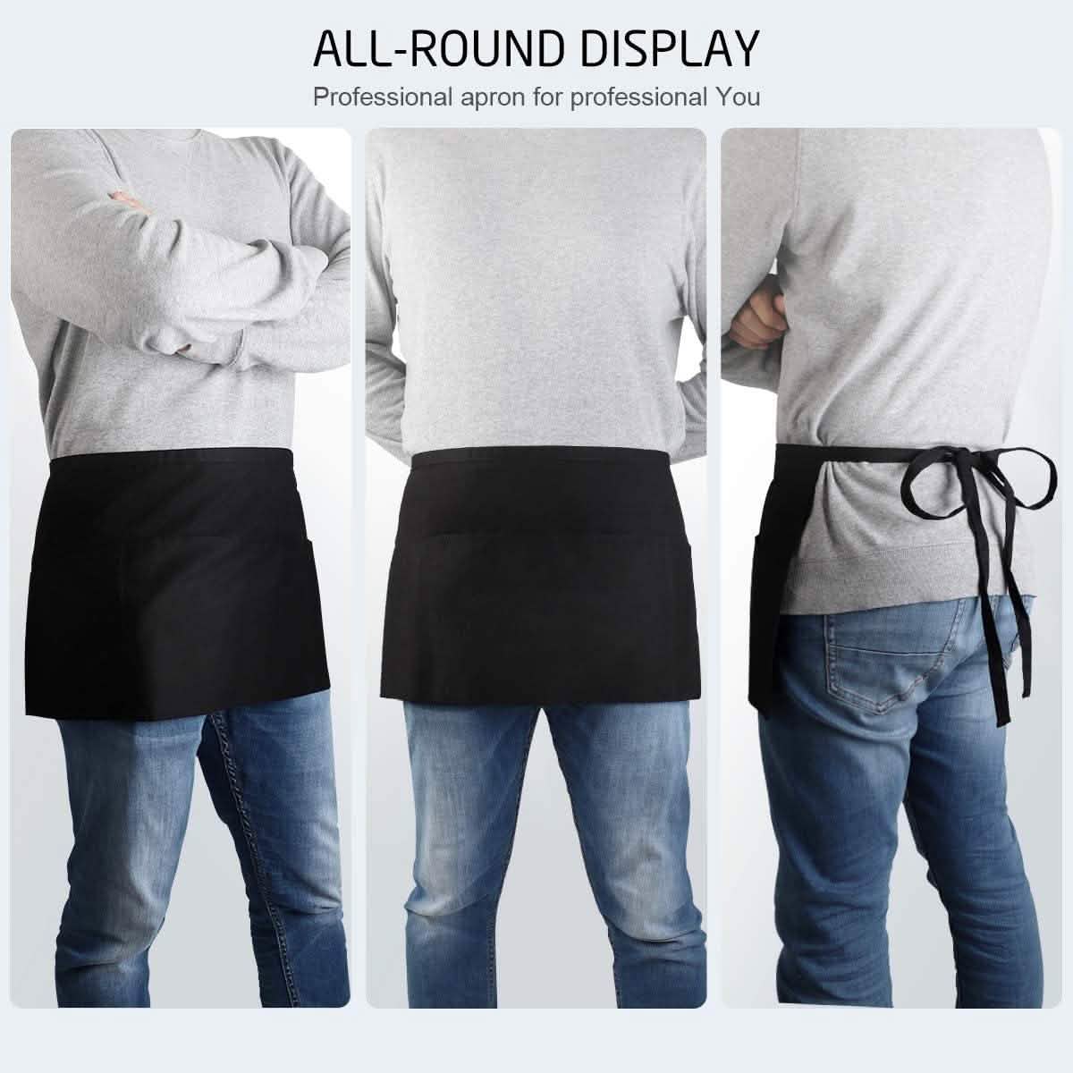 3-Pack: Syntus Server Aprons with 3 Pockets by DailySale