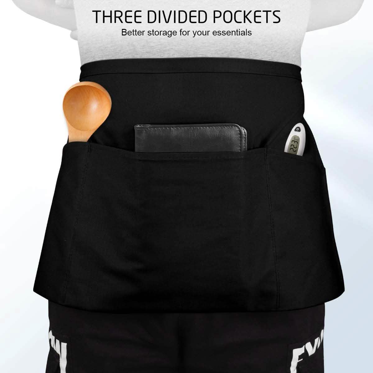 3-Pack: Syntus Server Aprons with 3 Pockets by DailySale