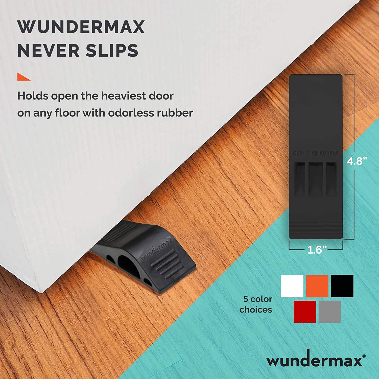3-Pack: Wundermax Rubber Security Door Stoppers by DailySale