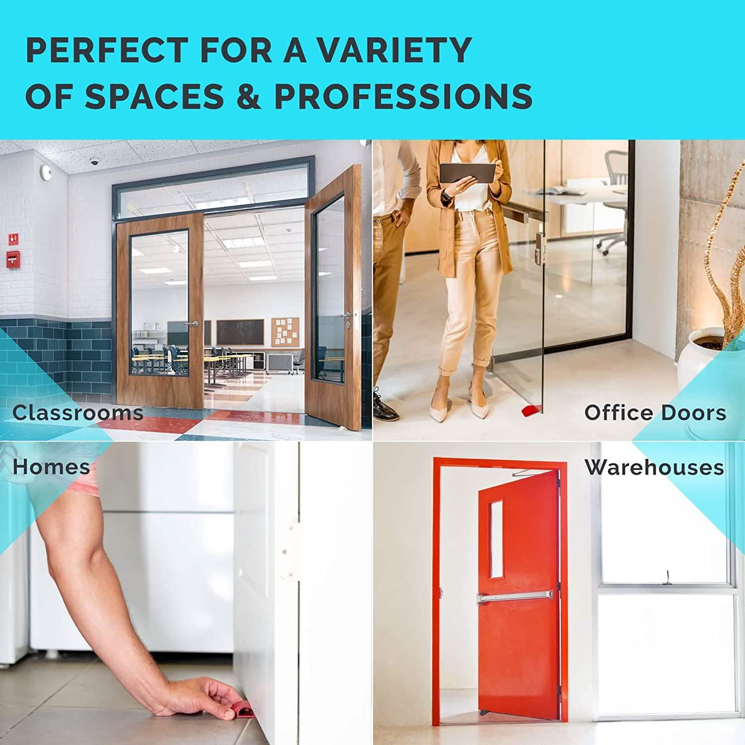 3-Pack: Wundermax Rubber Security Door Stoppers by DailySale