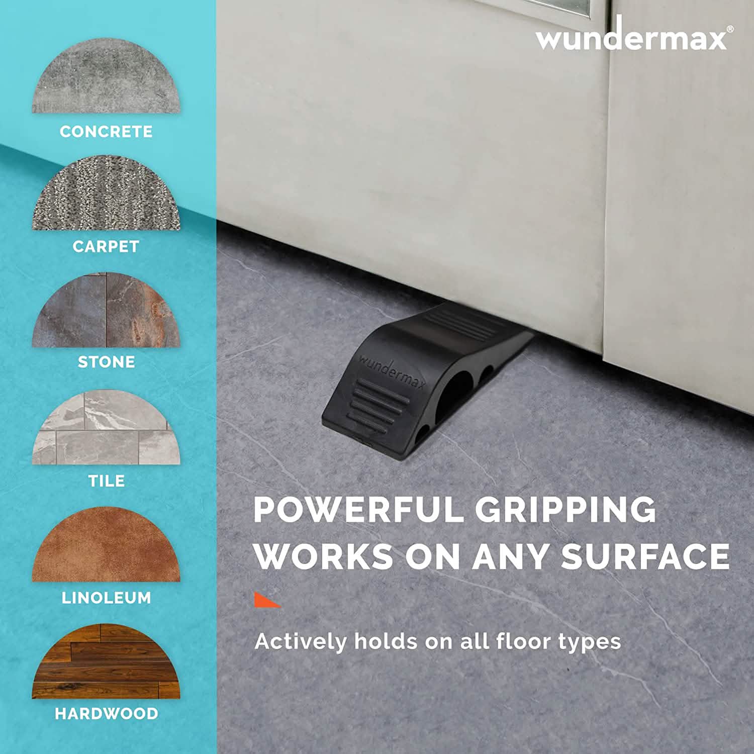 3-Pack: Wundermax Rubber Security Door Stoppers by DailySale