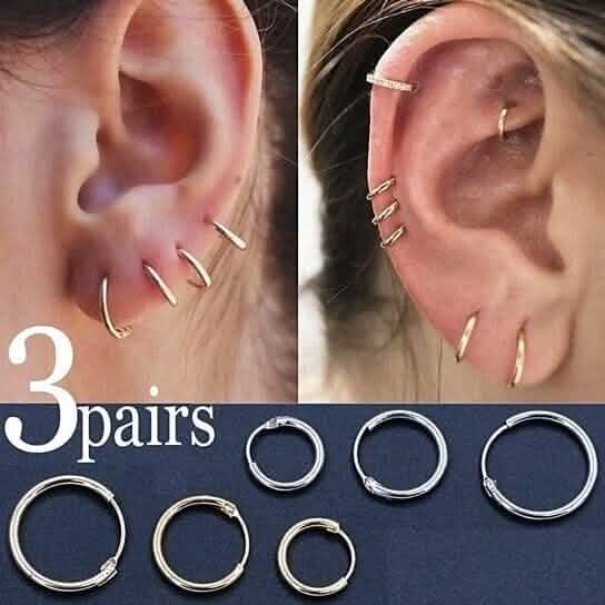 3-Pairs: Endless Hoop Earrings by DailySale