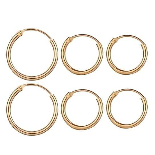 3-Pairs: Endless Hoop Earrings by DailySale