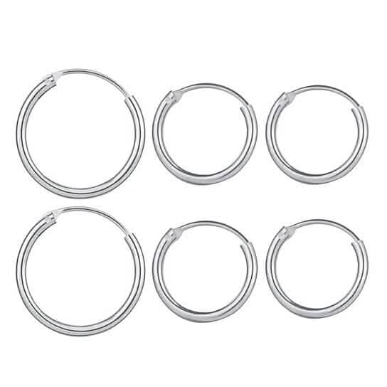 3-Pairs: Endless Hoop Earrings by DailySale