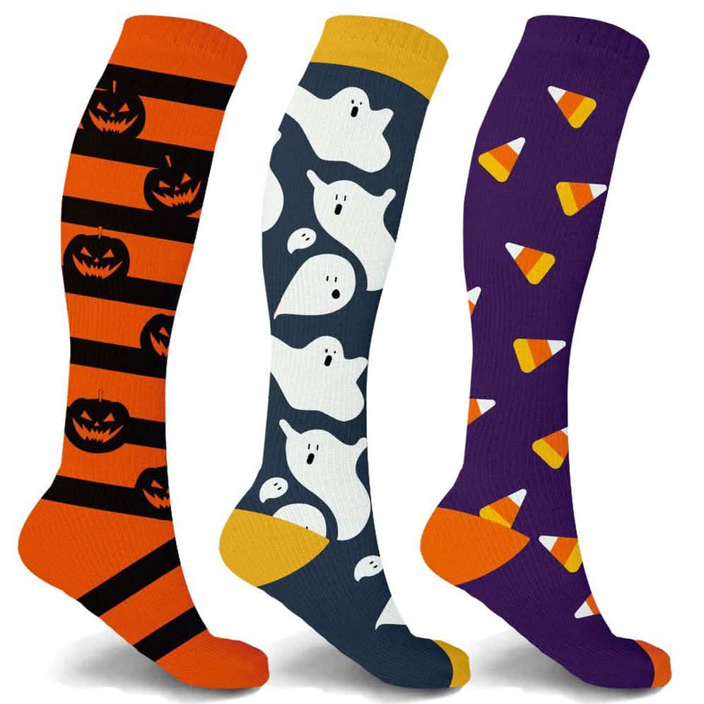 3-Pairs: Halloween Fun Knee High Compression Socks by DailySale