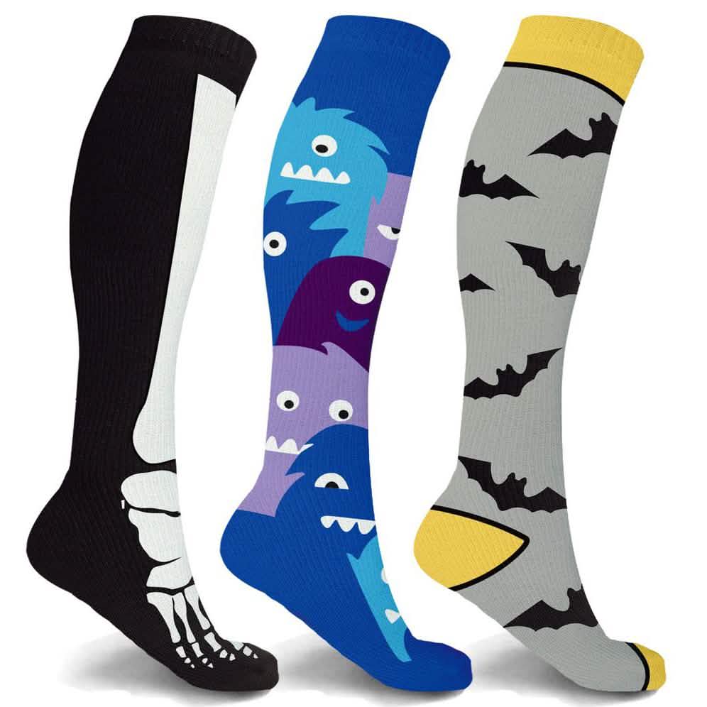 3-Pairs: Halloween Fun Knee High Compression Socks by DailySale
