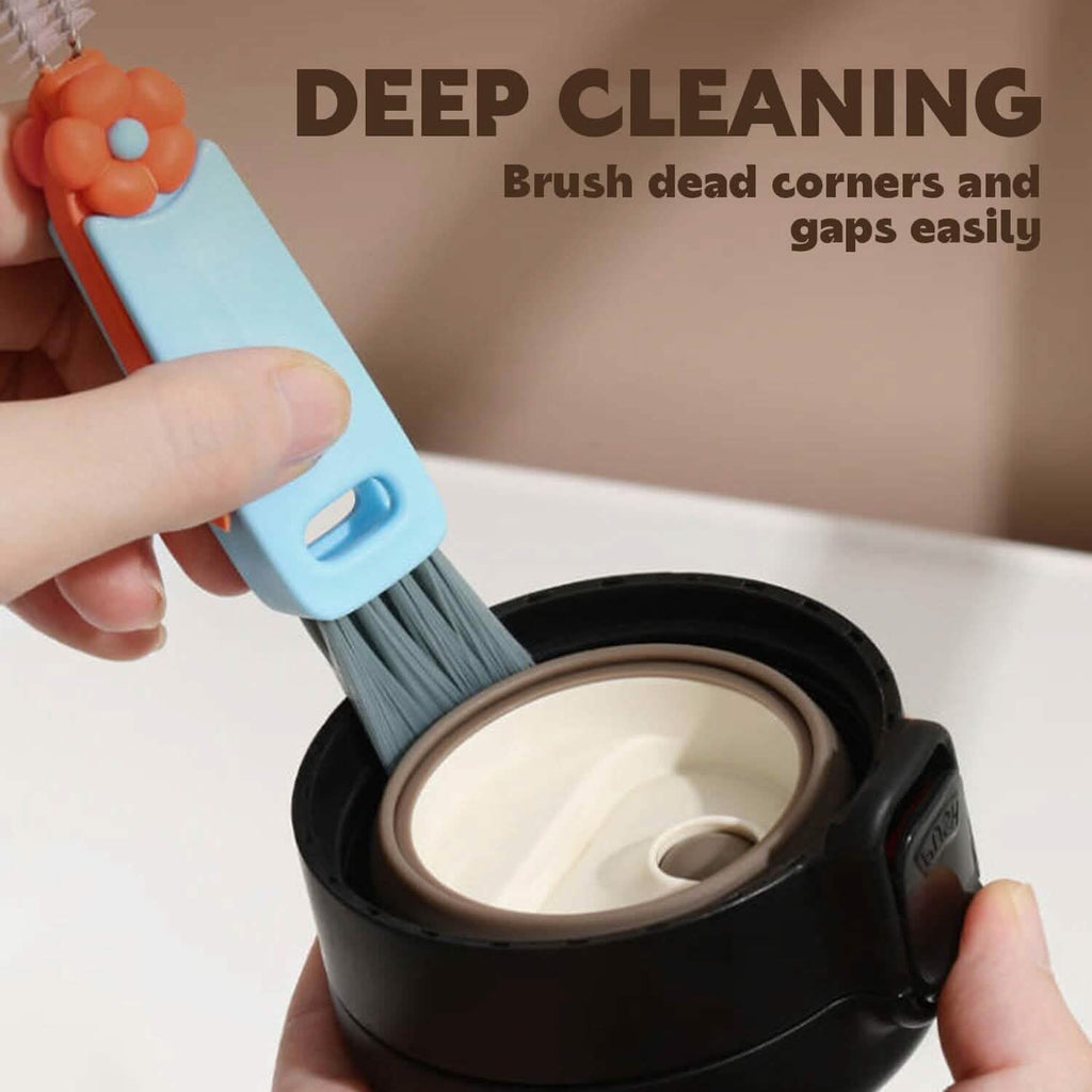 3-Piece: 3-in-1 Petal Cup Lid Cleaning Brush by DailySale