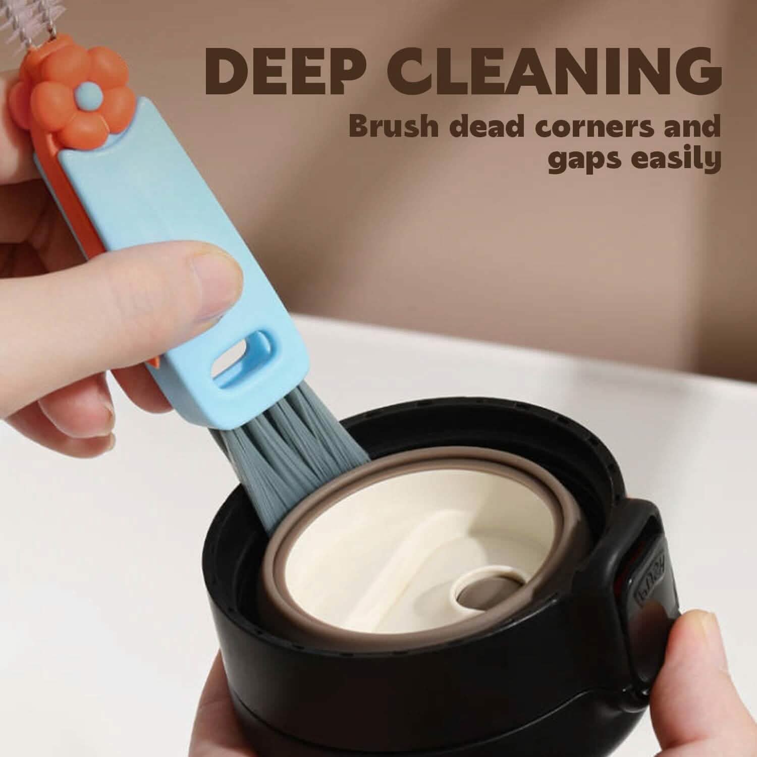 3-Piece: 3-in-1 Petal Cup Lid Cleaning Brush by DailySale