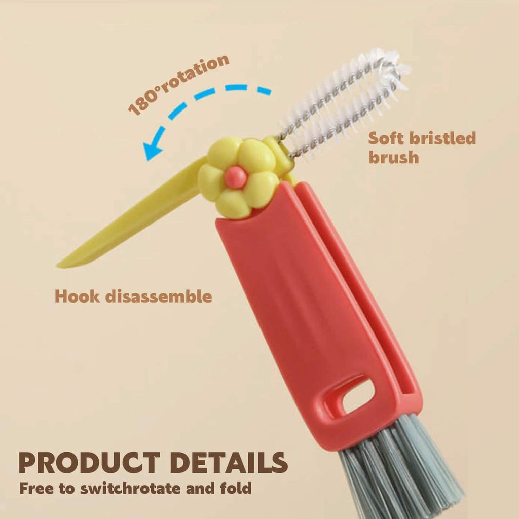 3-Piece: 3-in-1 Petal Cup Lid Cleaning Brush by DailySale