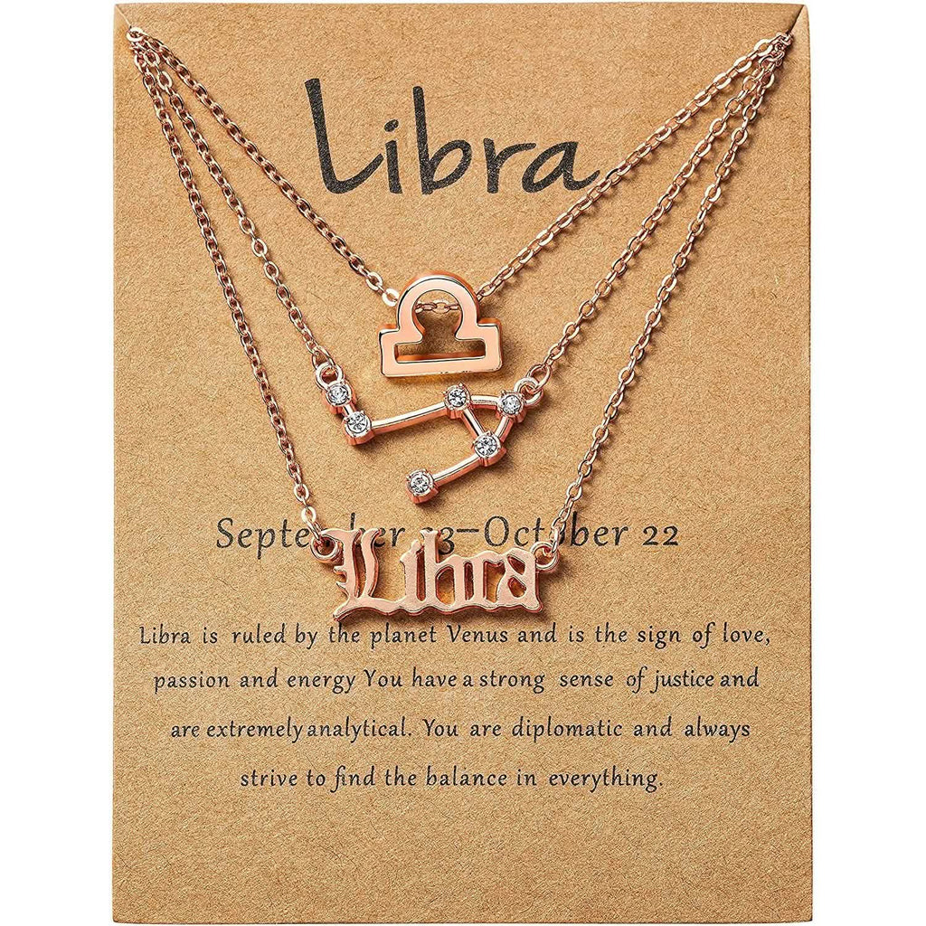 3-Piece: Constellation Zodiac Layer Necklaces