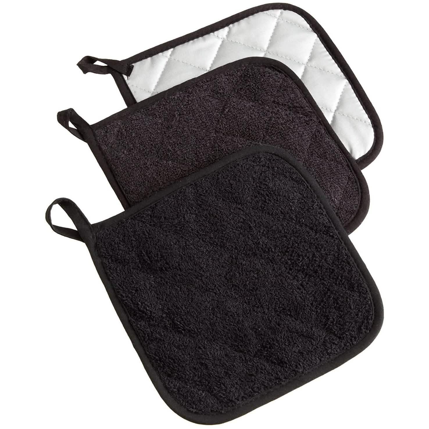 3-Piece: DII Basic Terry Collection Quilted 100% Cotton Potholder by DailySale