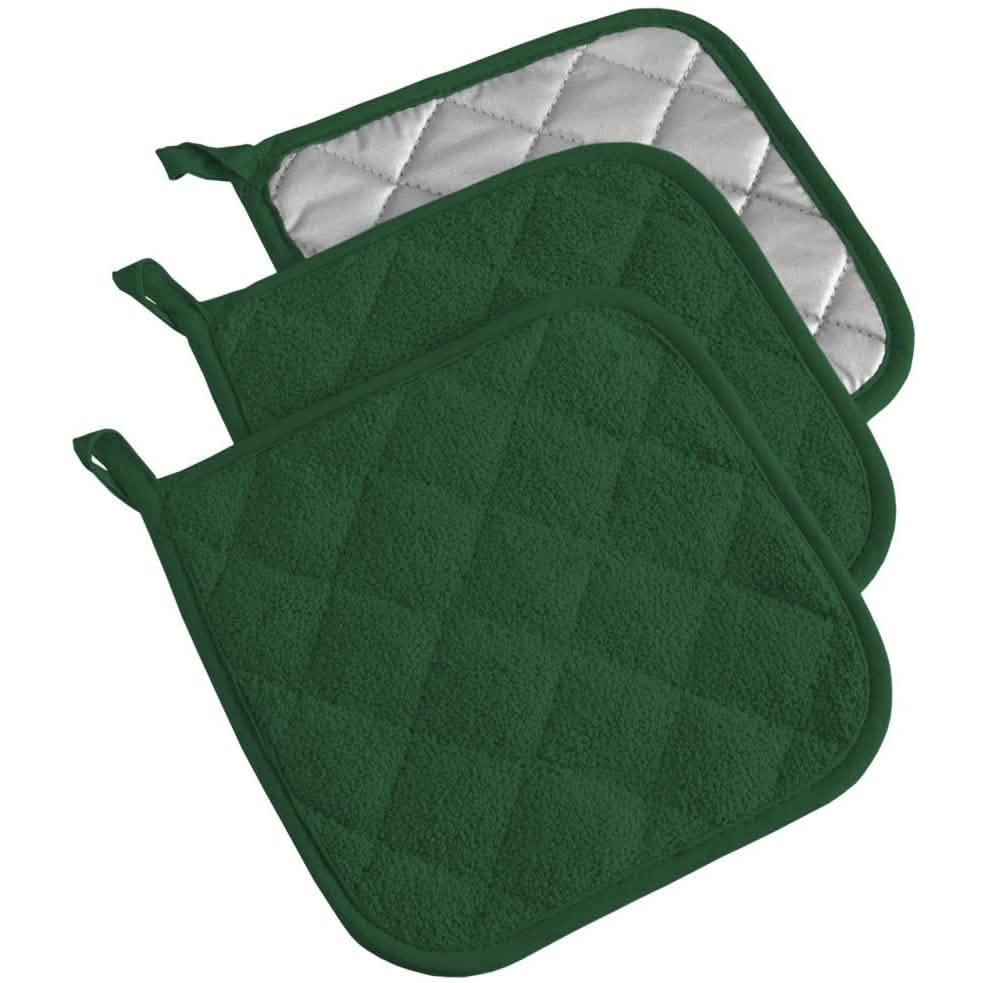 3-Piece: DII Basic Terry Collection Quilted 100% Cotton Potholder by DailySale