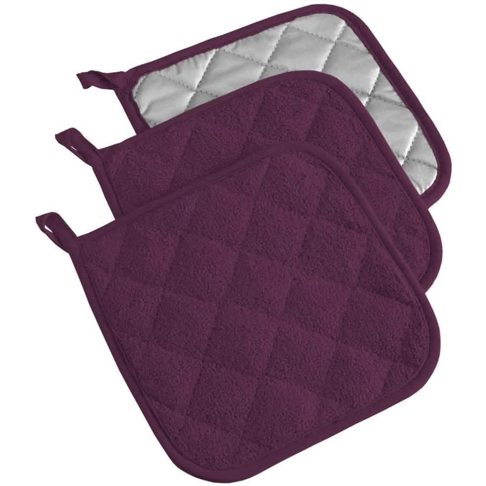 3-Piece: DII Basic Terry Collection Quilted 100% Cotton Potholder by DailySale