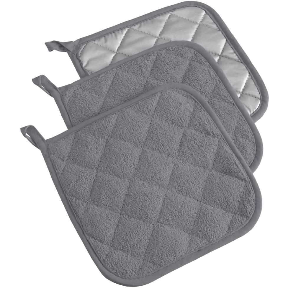 3-Piece: DII Basic Terry Collection Quilted 100% Cotton Potholder by DailySale