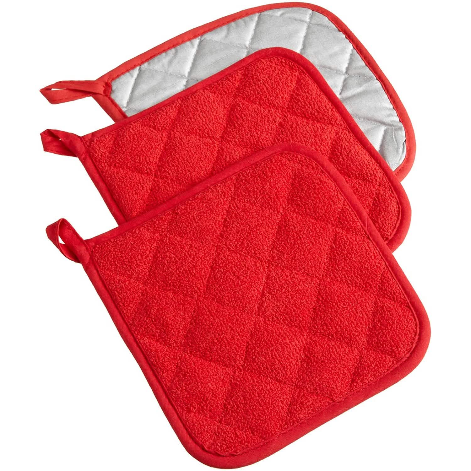 3-Piece: DII Basic Terry Collection Quilted 100% Cotton Potholder by DailySale