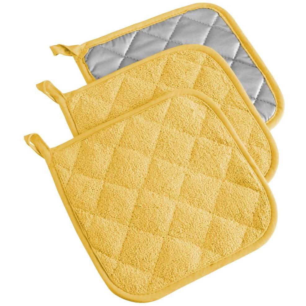 3-Piece: DII Basic Terry Collection Quilted 100% Cotton Potholder by DailySale