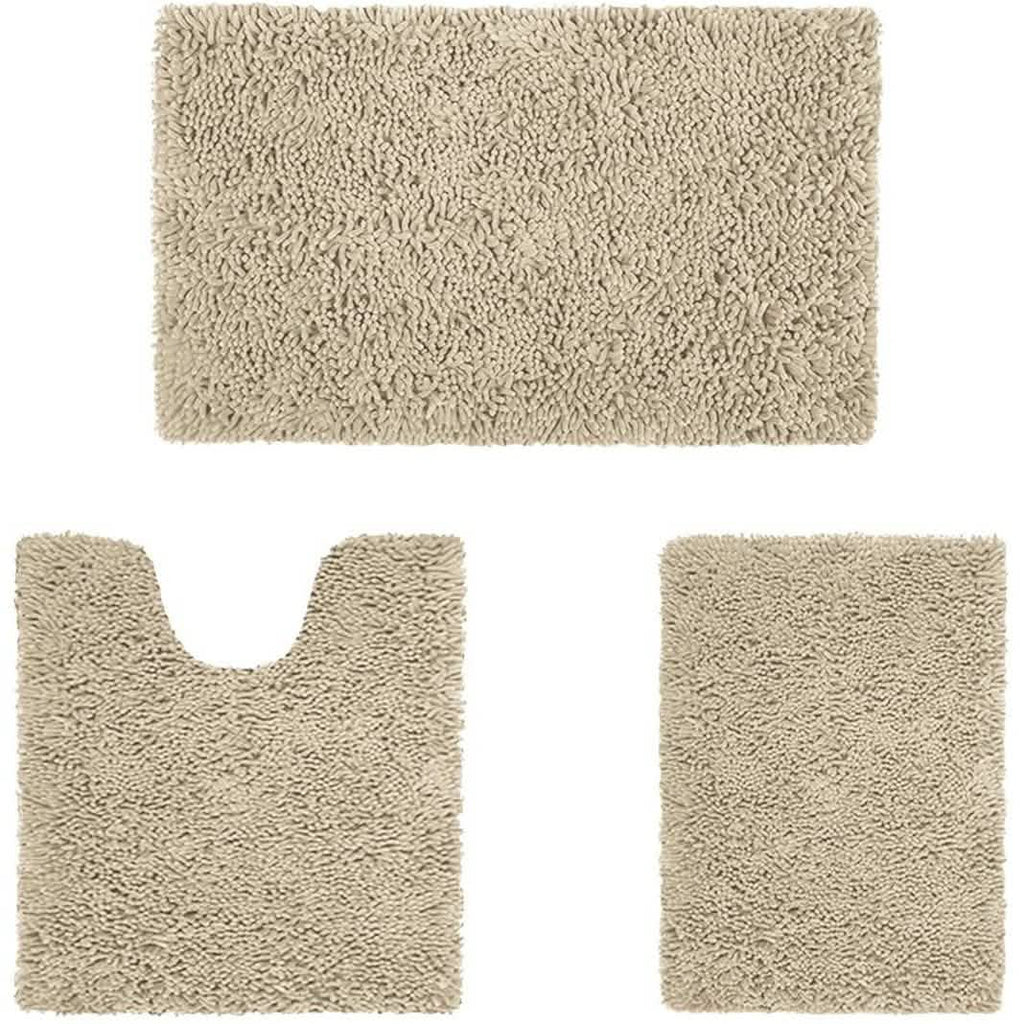 3-Piece Set: Bathroom Rugs Set Ultra Soft Non Slip and Absorbent Chenille by DailySale