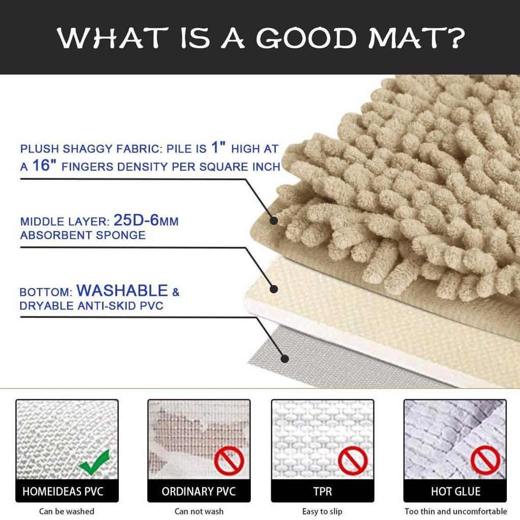 3-Piece Set: Bathroom Rugs Set Ultra Soft Non Slip and Absorbent Chenille by DailySale