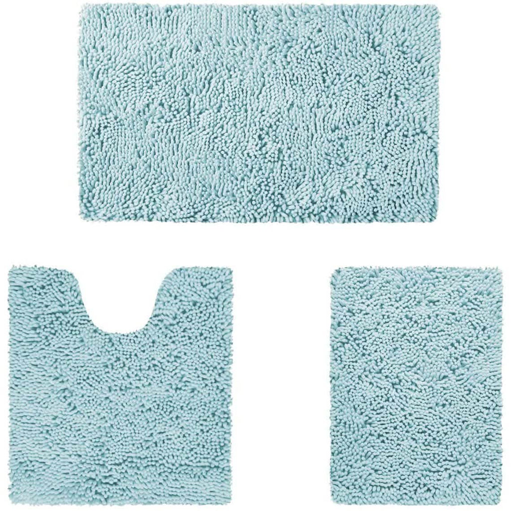 3-Piece Set: Bathroom Rugs Set Ultra Soft Non Slip and Absorbent Chenille by DailySale