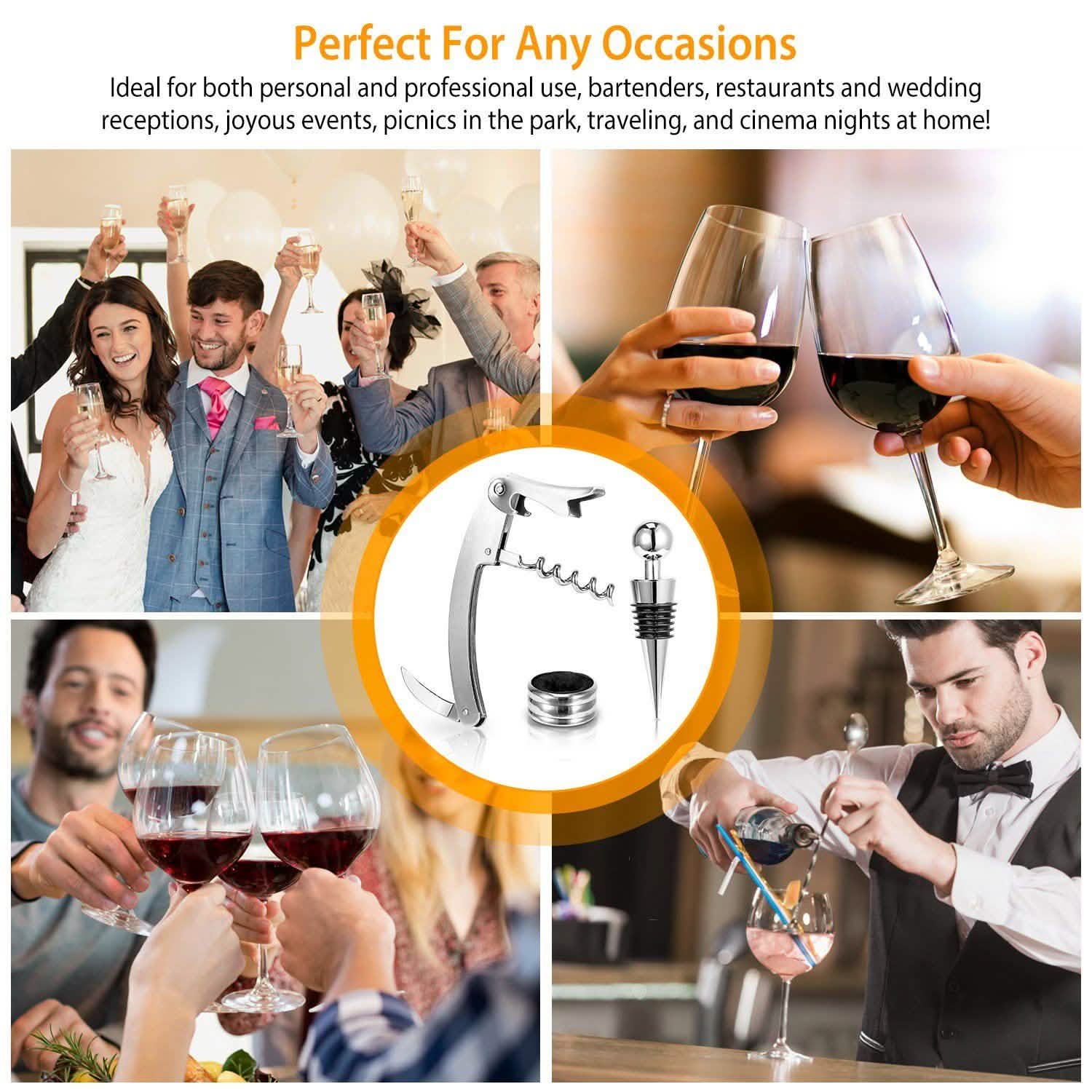 3-Piece Set: Corkscrew Bottle Opener Set by DailySale