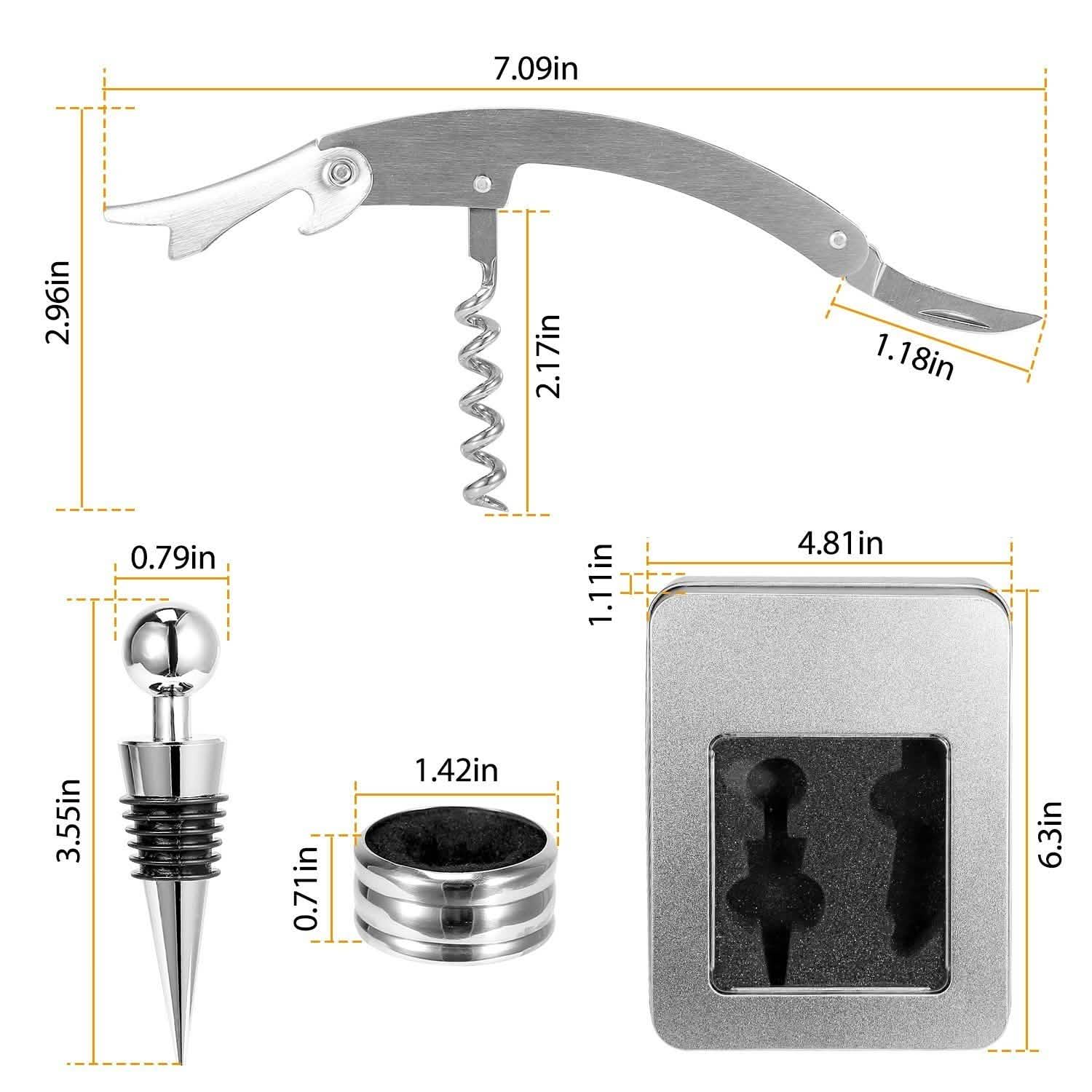 3-Piece Set: Corkscrew Bottle Opener Set by DailySale