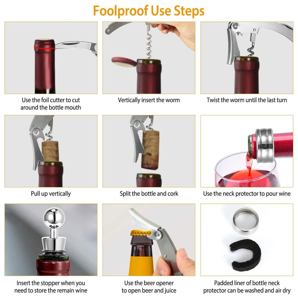 3-Piece Set: Corkscrew Bottle Opener Set by DailySale