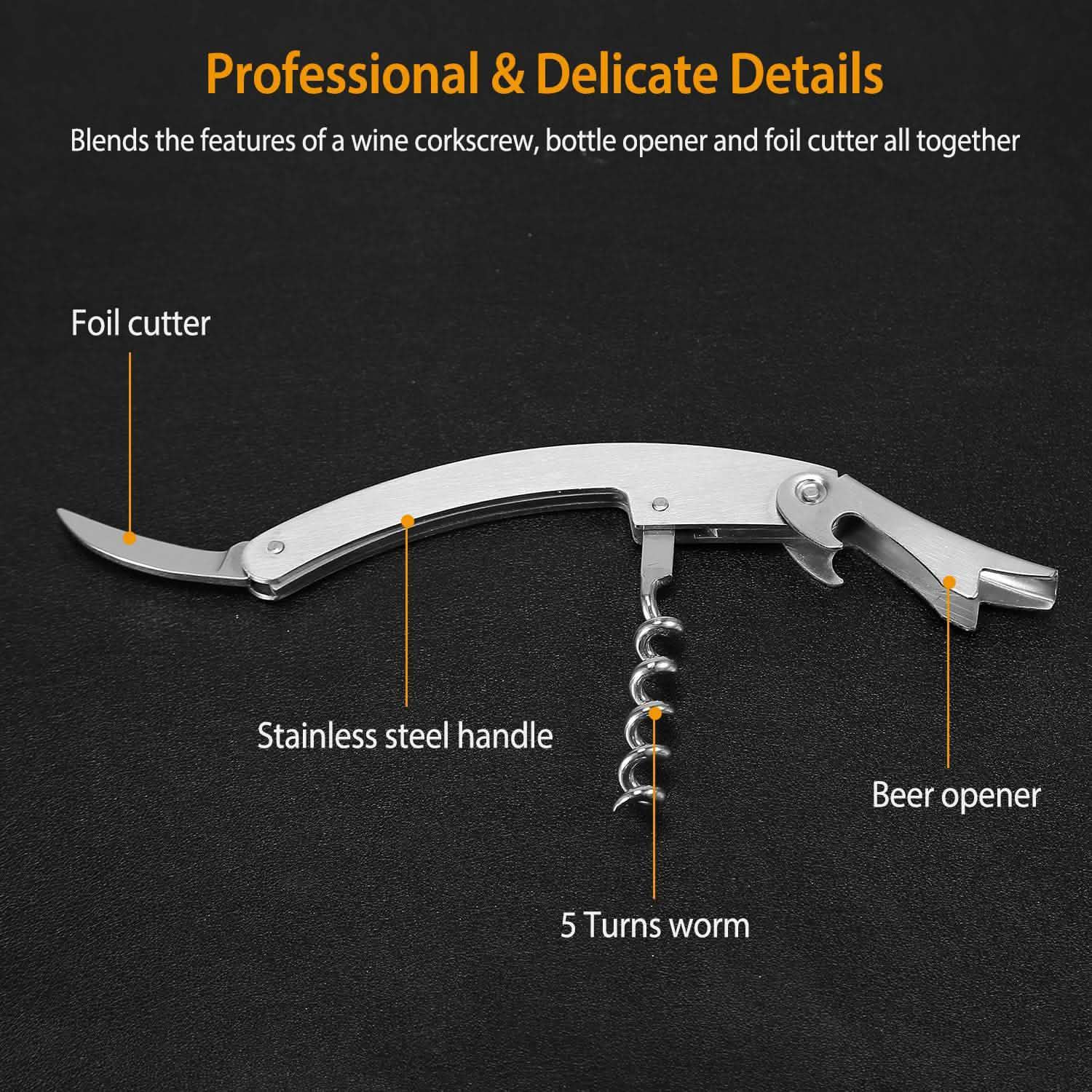 3-Piece Set: Corkscrew Bottle Opener Set by DailySale