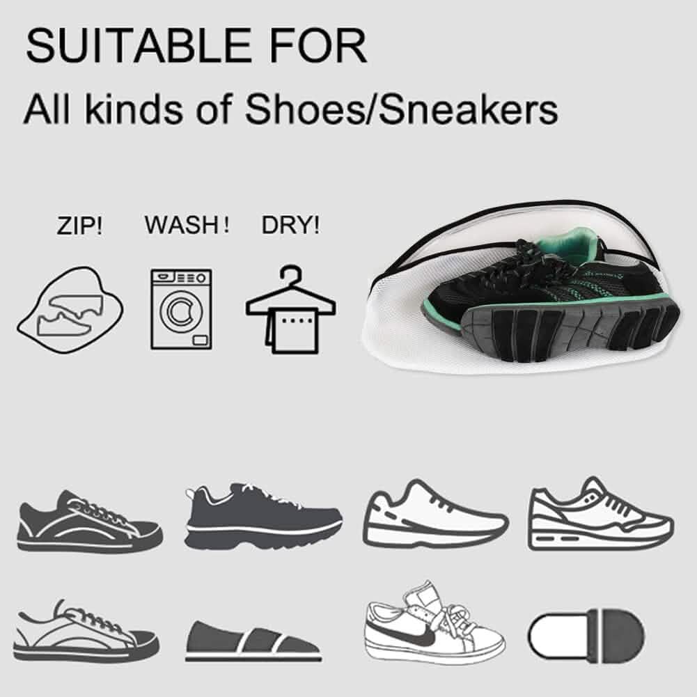 3-Piece Set: Mesh Shoe Laundry Bags with Zip Closure by DailySale