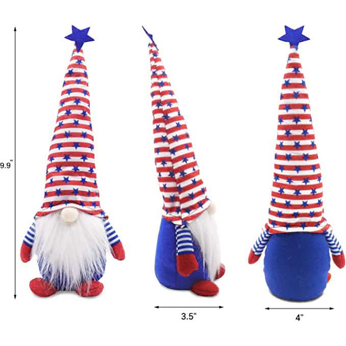 3-Piece Set: Patriotic Gnome Plush Standing Statues by DailySale