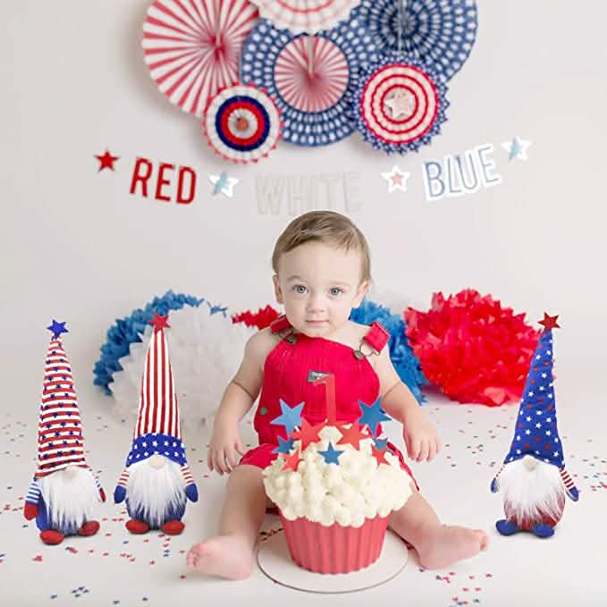 3-Piece Set: Patriotic Gnome Plush Standing Statues by DailySale